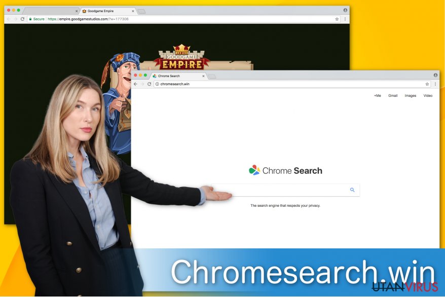 Bildexempel på Chromesearch.win-viruset