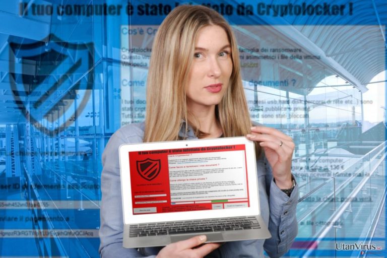 Bildexempel på ransomware-viruset "Il tuo computer e stato infettato da Cryptolocker!"