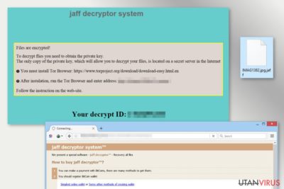 Bildexempel på Jaff ransomware