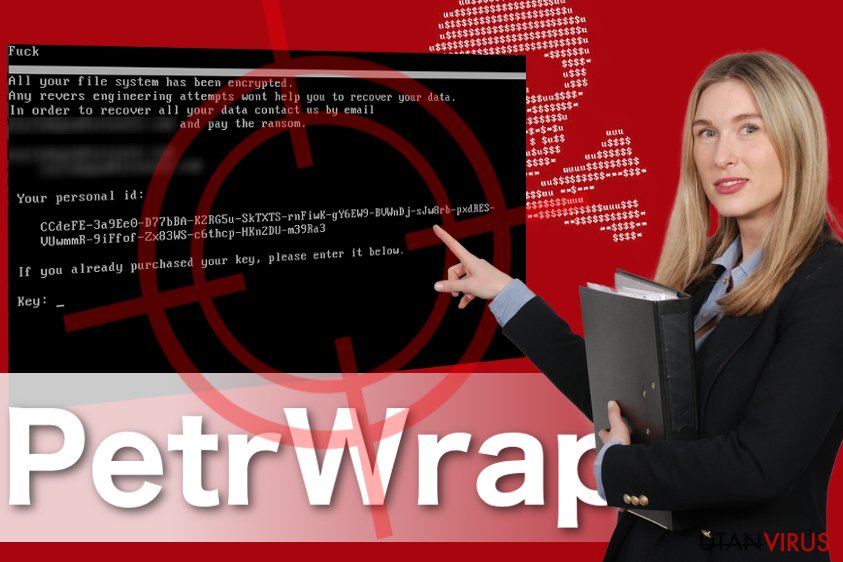Bildexempel på PetrWrap ransomware