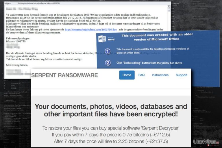Bildexempel på Serpent ransomware