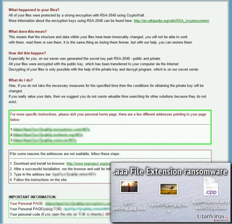 .aaa File Extension infection